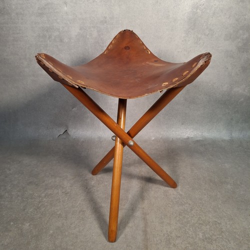 Vintage leder sattelhocker - vintage,
