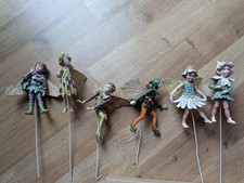 6 Blumenstecker Elfen Figuren -handbemalte - Feen, Fantasy Deko, Dachbodenfund