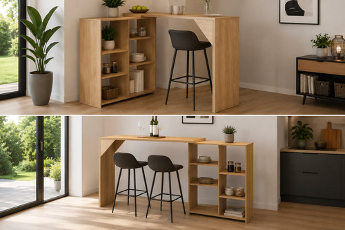 Bartisch eiche mit - eiche, beweglichem