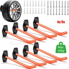 4-8 x Autoreifen Wand Halter Haltebügel Baum Regal Halterung Reifen Felgen Haken