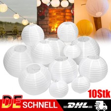 10stk weiß papier lampions - weiß,