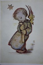 1 Künstlerkarte Weihnachten Engel von M. J. Hummel Nr. 215  von 1960  B25/09