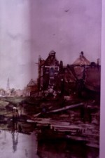 1910 orig litho old houses - orig.,