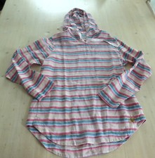 Bluse, Tunika, Hemd, mit Kapuze, Leinen mehrfarbig, Gr. L, Sansibar  Topp