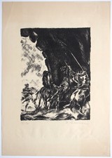 vermutl. Karl Stirner, Frauenraub, um 1925, Grafik, Lithografie, sig.