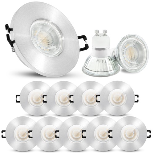10x led einbaustrahler silber - 10x,