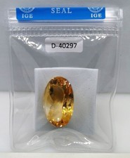 1x Citrin Oval natürlich 37,98 ct – facettiert, Gelb – Zertifikat IGE