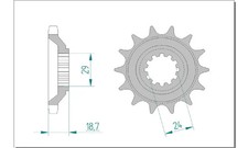 Ritzel 15-Zähne 630-Teilung