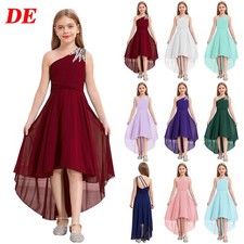 DE Kinder Mädchen Lang Chiffon Blumenmädchenkleider Sweet Prinzessin Kleid