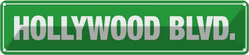 Blechschild 10x46 hollywood - 10x46, cm