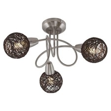 Briloner Deckenleuchte Nickel matt/Braun 47cm max. 3 x 5,5W E14 Strahler Lampe