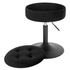 Barhocker mit Stauraum Barstuhl höhenverstellbar Stehhocker Samt hb329sz-1