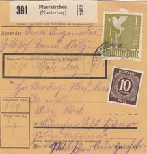 Paketkarte 1947: Pfarrkirchen