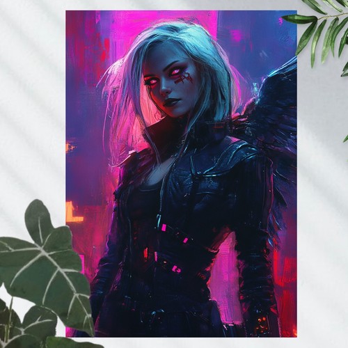 Cyberpunk hexe poster schöne - poster,