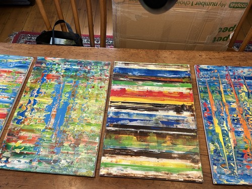 4xoriginal acryl bild gemälde - acryl,