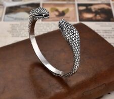 A25 Armreif Armspange 2 Schlangenköpfe Giftschlange Silber 925