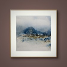 Original Aquarell Bild Abstrakt Natur Handgemalt 25,4x25,4 cm