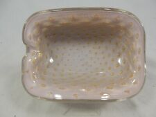 Alfredo Barbini MURANO glass bowl Schale included golden air bubbles & golddust