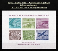 L114 - Berlin - 1969 - Ausstellungsblock - Entwurf für Luftpostmarken - TOP