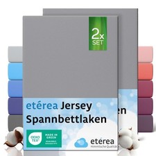 2er Set Spannbettlaken Jersey Spannbetttuch Bettlaken 100% Baumwolle +40 Farben