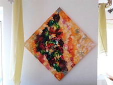 Bild Wandbild Encaustic Gemälde Abstrakt Original 50x50