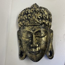 Deko Wand Buddha Maske mit Aufhänger Teakholz Handarbeit
