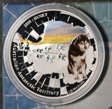 2010 Australian Antarctic Territory - HUSKY - 1oz 999 Fine Silver