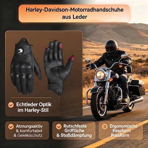 Vintage lederhandschuhe harley - vintage,