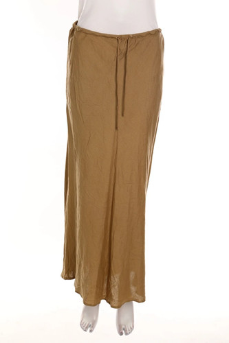 Mango maxirock leinen braun - m,