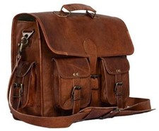 Tasche Leder Vintage echt Laptop Kuriertasche Aktentasche Schulter Herren Umh...