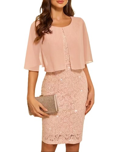 Abend spitzen kleid rosa - abend,