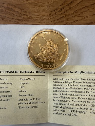 Medaille ecu 1992 ni - ecu,