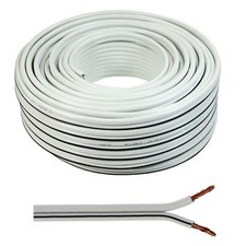 50m Lautsprecherkabel 2x 4mm² Weiß Audiokabel Boxenkabel