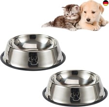 Fressnapf Hunde,Edelstahl Hundenapf,2 Stück Futternapf für Hunde, Hundenapf M