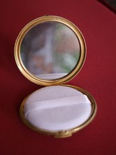 Vintage Puderdose Messing mit Spiegel original mid century Hans Baier Requisite