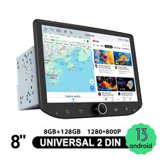 JOYING 8+128GB Android 13 8 Zoll Doppel DIN Autoradio mit Drehknopf CarPlay FM