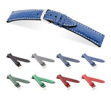 RIOS1931 Uhrenarmband Haifischleder "Wave", 18-22 mm, 7 Farben, neu!