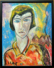 Portrait Mädchen Frau sig. S. ROTTLUFF Karl Schmidt Rottluff Kopie?