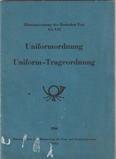 Deutsche Post der DDR  Dienstanweisung DA 9.22 Uniform Ordnung Trageordnung 1966
