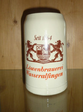 alter Maßkrug 1 L Bierkrug Löwenbrauerei Wasseralfingen Aalen Steinkrug