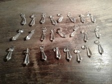 Lüster Behang,Acrylglas Kristalle, 24 St.Eiszapfen m. Oktagon,Deko,L6cm insg.