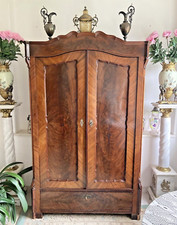 Antiker Kleiderschrank Schrank Wäscheschrank Louis Philippe Mahagoni Biedermeier