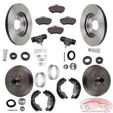 VW Golf 3 Bremsscheiben Set belüftet vorne + Bremstrommel Set mit ABS hinten