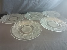 5 x Glasteller, Platzteller, Pressglas, KIG Malaysia