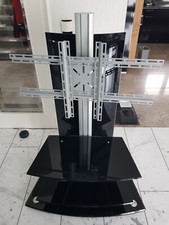 Moderner TV-Ständer SL-LCD 500 | 2 Glasböden | Schwarzglas & Alu