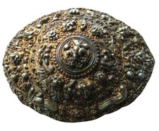 Antike große Gürtelschnalle 19. Jh. Straits Chinese Peranakan