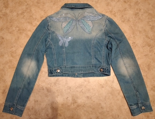 Glitzer jeansjacke für - glitzer-jeansjacke,