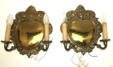 Ein Paar Wand-Appliken Lampen Messing Blaker Barockstil  2-Flammig H. 32,0 cm