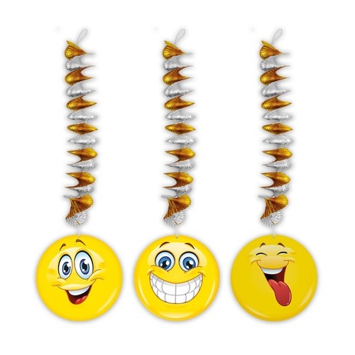 Emoticons spiral girlanden - 3x,