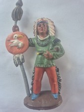 COWBOY / INDIANER DDR Spielzeug Indianer-Häuptling mit Speer und Friedenspfeife